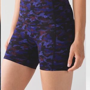 Lululemon Athletica Camo Print Shorts - Black and Blue